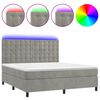 vidaXL Krevet box spring s madracem LED svjetlosivi 180x200 cm bar&scaron;un