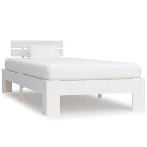vidaXL Okvir za krevet od masivne borovine bijeli 100 x 200 cm