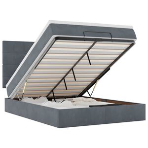 vidaXL Otomanski krevet s madracima tamnosivi 140x200 cm bar&scaron;unasti