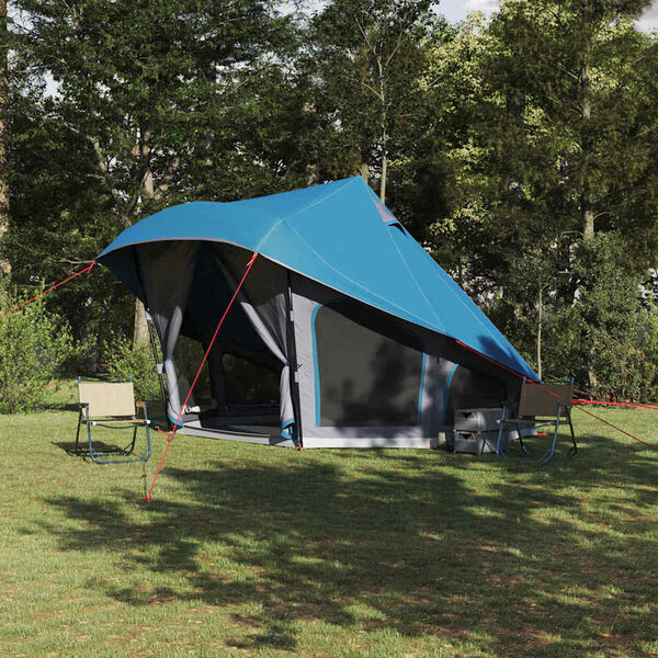 vidaXL Obiteljski tipi &scaron;ator s krovom Plava i siva 508 x 470 x 300 cm