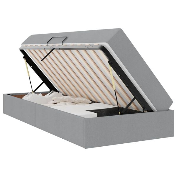 vidaXL Krevet s madracem i skladi&scaron;tem Svijetlo siva 90 x 190 cm