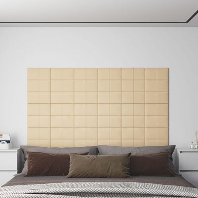 vidaXL Zidne ploče od tkanine 12 kom krem 30 x 15 cm 0,54 m²