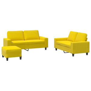 vidaXL 3-dijelni set sofa svjetložuti od tkanine