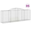 vidaXL Lučne gabionske ko&scaron;are 5 kom 300x50x100/120cm pocinčano željezo