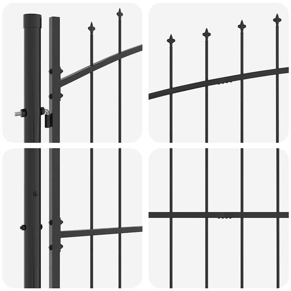 vidaXL Vrtna vrata Crna 195 x 500 cm