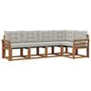 vidaXL Set vanjskih sofa 5 kom. Prirodna i svijetlo siva