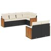 vidaXL 7-dijelni set vrtnih sofa od poliratana s jastucima crni
