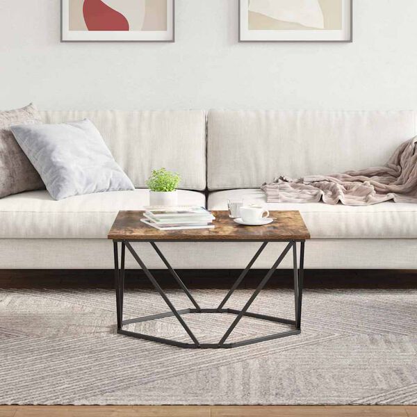 vidaXL Kava Stol Dimljeni hrast 80 x 80 x 45 cm