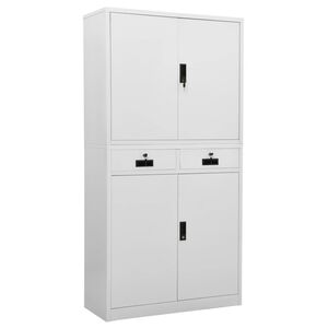 vidaXL Uredski ormarić svjetlosivi 90 x 40 x 180 cm čelični