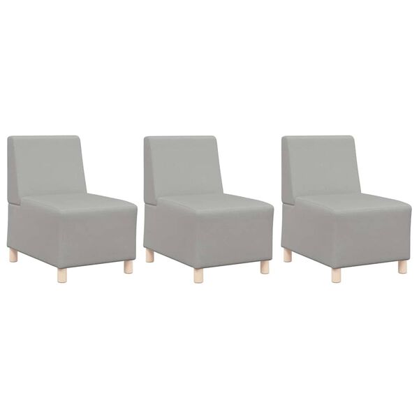 vidaXL Modularna sofa bez naslona 3 pcs Oblačnosiva 55 x 74 x 82 cm