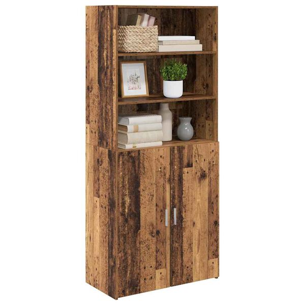 vidaXL Highboard Staro drvo 80 x 42,5 x 185 cm Konstruirano drvo