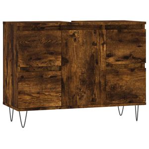 vidaXL Kupaonski ormarić boja dimljenog hrasta 80 x 33 x 60 cm drveni