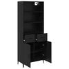 vidaXL Highboard Crni hrast 69,5 x 34 x 180 cm Konstruirano drvo