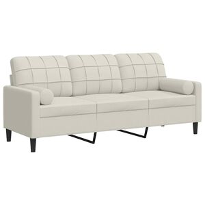 vidaXL Trosjed s ukrasnim jastucima krem 180 cm bar&scaron;unasti