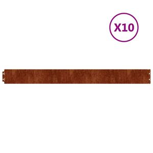 vidaXL Rubnjaci za travnjak 10 kom fleksibilni 10x103 cm čelik COR-TEN