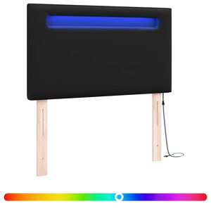 vidaXL LED glava kreveta Crna Lažna koža