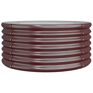 vidaXL Vrtna sadilica od pocinčanog čelika 80 x 80 x 36 cm smeđa