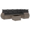 vidaXL 6-dijelni set vrtnih sofa od poliratana s jastucima sivi