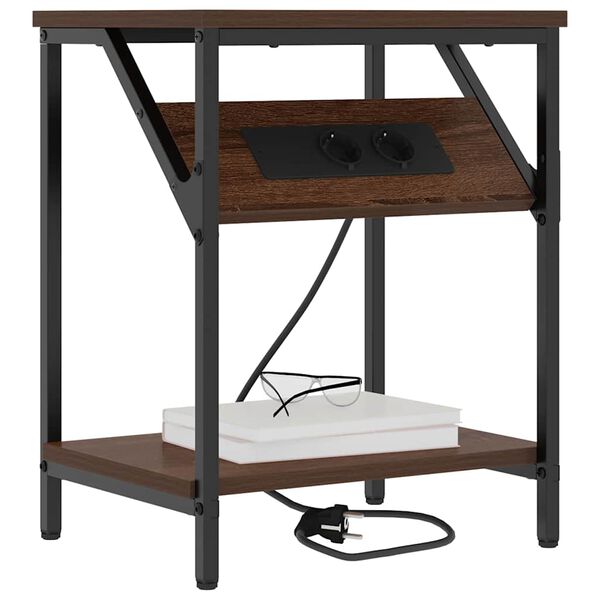 vidaXL Noćni ormar Smeđi hrast 38 x 30 x 48 cm Konstruirano drvo