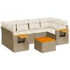 vidaXL 7-dijelni set vrtnih sofa od poliratana s jastucima bež