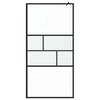 vidaXL Zid za walk-in tuš Crna 80 x 195 x 0.5 cm Staklo i aluminij