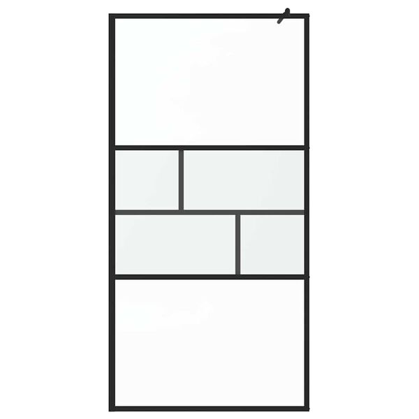 vidaXL Zid za walk-in tuš Crna 80 x 195 x 0.5 cm Staklo i aluminij