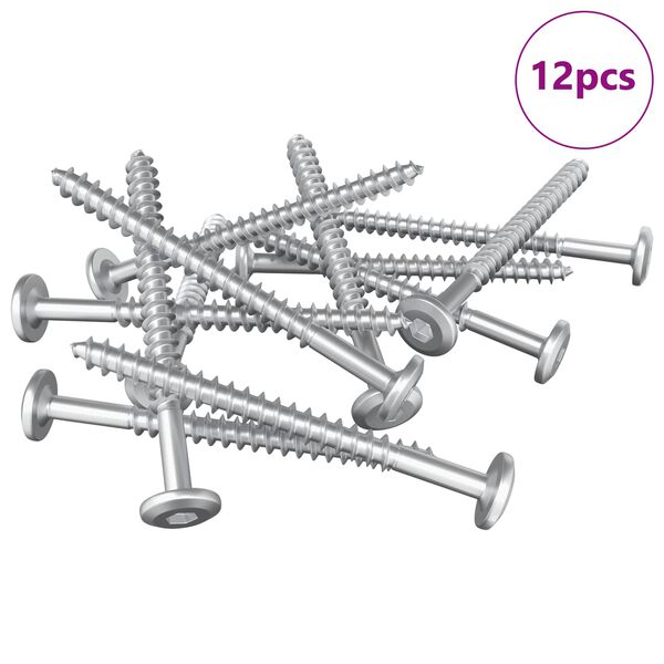 vidaXL Drvene vijake 12 pcs Srebrno M6 x 70 mm Čelik