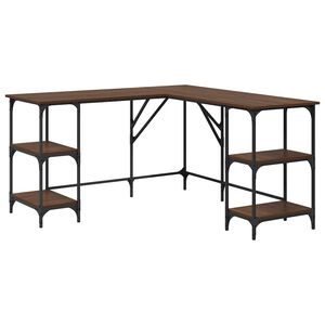 vidaXL Radni stol stol boja smeđeg hrasta 139x139x75 cm