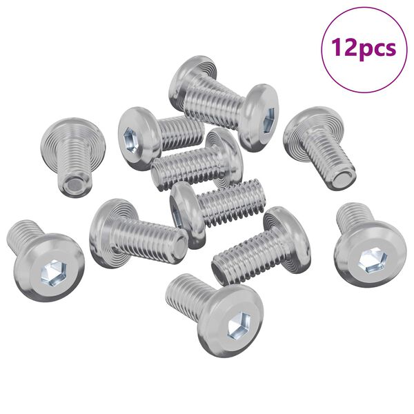vidaXL Vijak za zaključavanje 12 pcs Srebrno M6 x 12 mm Čelik
