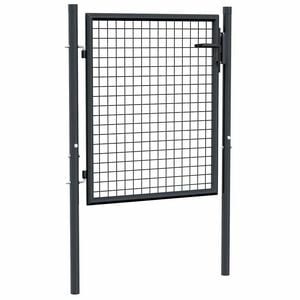 vidaXL Vrtna vrata od mrežastog čelika 100 x 75 cm, siva