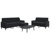 vidaXL 3-dijelni set sofa s jastucima crni bar&scaron;unasti
