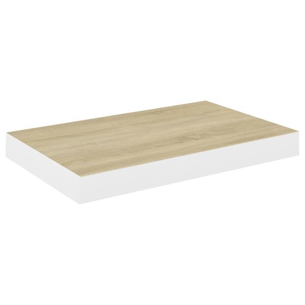 vidaXL Plutajuća zidna polica boja hrasta i bijela 40x23x3,8 cm MDF