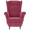 vidaXL Fotelja s krilnim naslonom i tabureom boja vina baršunasta