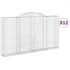 vidaXL Lučne gabionske ko&scaron;are 12kom 300x30x160/180cm pocinčano željezo
