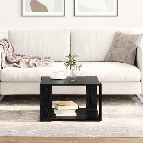 vidaXL Kava Stol Crni hrast 51,5 x 51,5 x 30 cm Konstruirano drvo