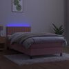 vidaXL Krevet box spring s madracem LED ružičasti 90x190 cm bar&scaron;unasti