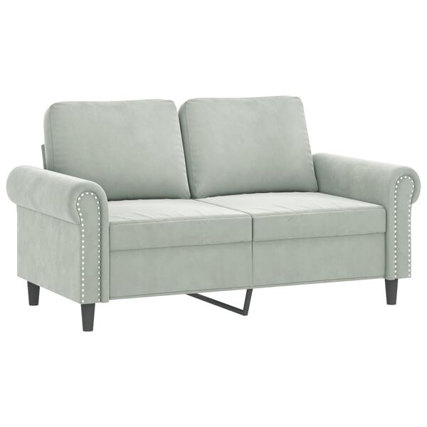 vidaXL 4-dijelni set sofa s jastucima svjetlosivi bar&scaron;unasti