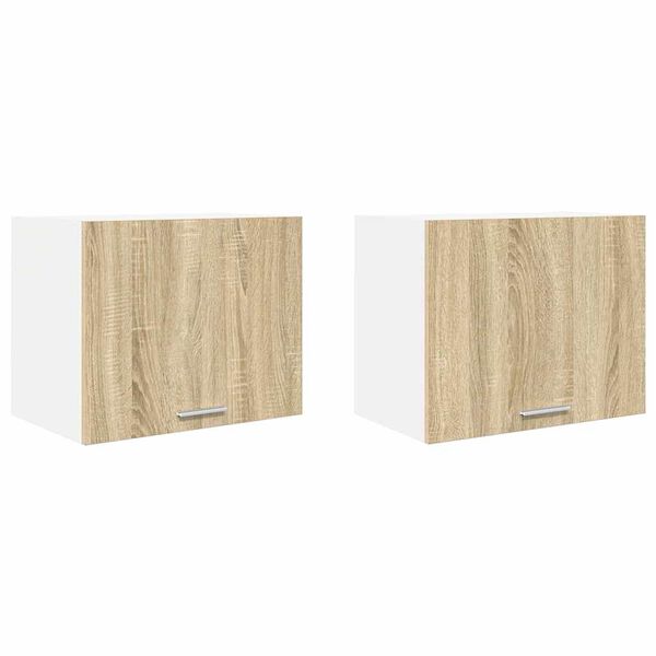 vidaXL Viseći ormarić 2 pcs Sonoma hrast i bijela 50 x 31 x 40 cm
