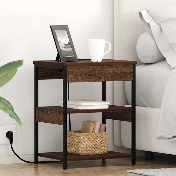 vidaXL Noćni ormar 2 pcs Smeđi hrast 41 x 31 x 51 cm Konstruirano drvo