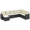 vidaXL 8-dijelni set vrtnih sofa od poliratana s jastucima crni