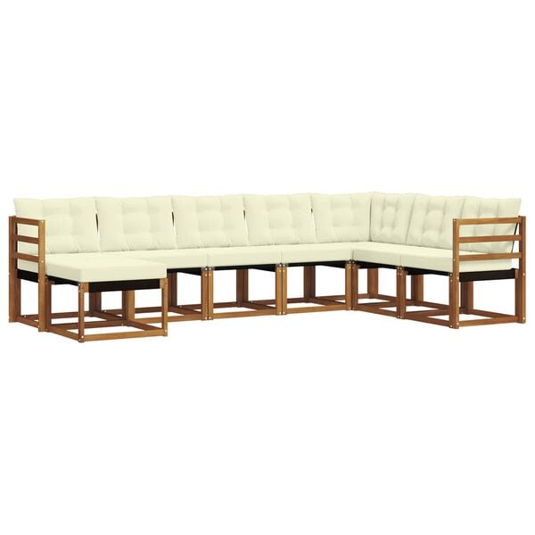 vidaXL Set vanjskih sofa s jastukom 8 pcs Prirodna i krem