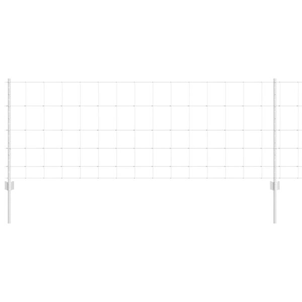 vidaXL Ograda s postovima Srebrno 0,8 x 50 m Čelik