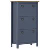 vidaXL Ormarić za cipele Hill sivi 72 x 35 x 124 cm masivna borovina