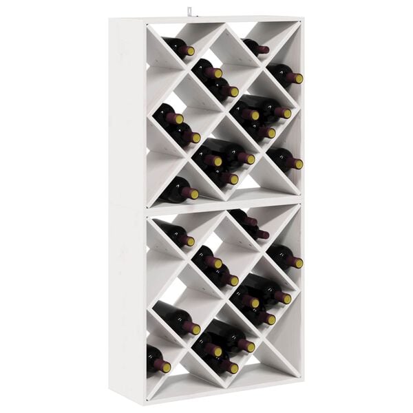 vidaXL Stalak za vino 2 pcs Bijelo 62 x 25 x 62 cm Čvrsto borovo drvo