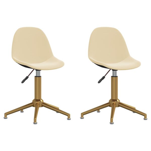 vidaXL Okretne blagovaonske stolice 2 kom krem bar&scaron;unaste