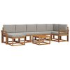 vidaXL Set vanjskih sofa s jastukom 8 pcs Prirodna i svijetlo siva