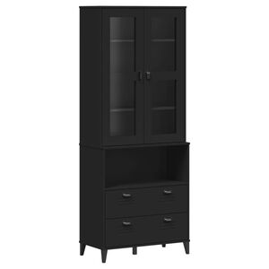 vidaXL Visoka komoda VIKEN crna 80 x 40 x 200 cm od masivne borovine