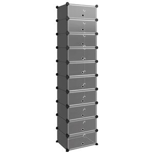 vidaXL Stalak za cipele crni 44 x 32 x 174 cm PP