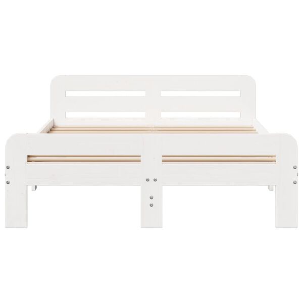 vidaXL Okvir kreveta bez madraca bijeli 200x200 cm od masivne borovine