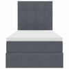 vidaXL Krevet s prostorom za pohranu s LED-om Tamno siva 90 x 190 cm